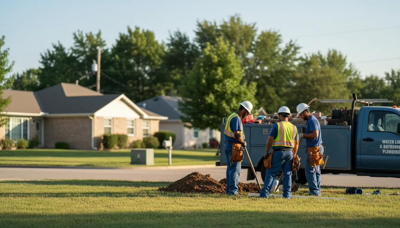 Residential water line and bathroom plumbing service in Hayesville, IA